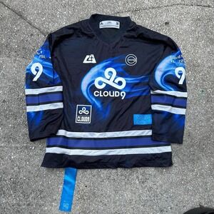 Cloud9 x PacSun Hockey Jersey Black Blue Exclusive Esports Gaming Size Large